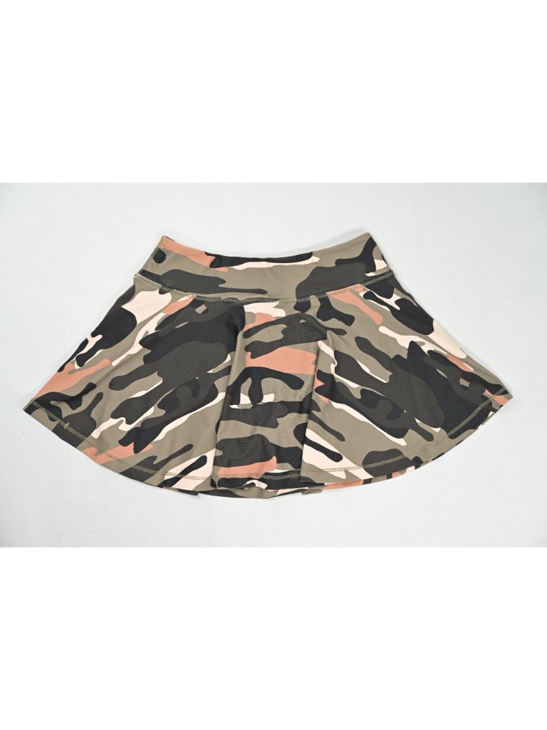 Watskin Tennis Mini Skirt In Green Camo — image 3 of 5